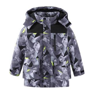 雪中飞kids童装儿童羽绒服男童中大童洋气拼接迷彩加厚羽绒服