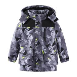 雪中飞 kids童装儿童羽绒服男童中大童洋气拼接迷彩加厚羽绒服