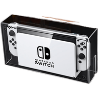 锋仁switch防尘罩任天switcholed堂主机游戏机底座盒ns亚克力保护壳 亚克力防尘罩透明黑标款-Switch/Oled通用