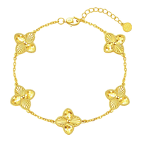 CHOW TAI FOOK 周大福 ING系列 F233885 四叶草五花足金手链 16.25cm 11.07g