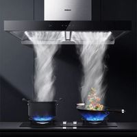 老板62A6KS+57B1K欧式变频双腔顶吸24立方大吸力挥手智控烟灶套装