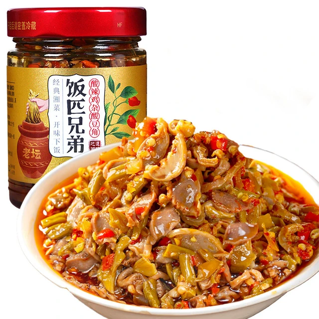饭匹兄弟酸辣鸡杂湖南特产剁椒辣椒酱下饭菜香辣开味菜拌饭酱瓶装 1瓶