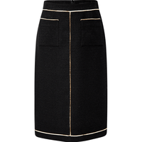 BCBGMAXAZRIA 【时髦精致范】金色流苏织带饰边拼接半身裙25秋冬