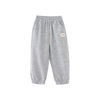 玛米玛卡（MOMOCO）运动裤男女童冬季加绒厚款儿童针织卫裤 花灰（女童）   105   