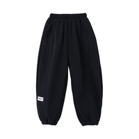 玛米玛卡(MOMOCO)运动裤男女童冬季加绒厚款儿童针织卫裤 黑色(男童) 130