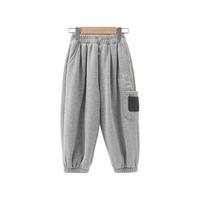 玛米玛卡(MOMOCO)运动裤男女童冬季加绒厚款儿童针织卫裤 28花灰(男童) 150