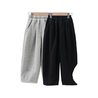 玛米玛卡（MOMOCO）运动裤男女童冬季加绒厚款儿童针织卫裤 34灰色（男童）   110   