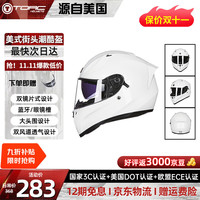 移动端、京东百亿补贴：TORC 摩托车头盔T128双镜片特大码全盔3C认证防雾冬季防冻保暖 白色
