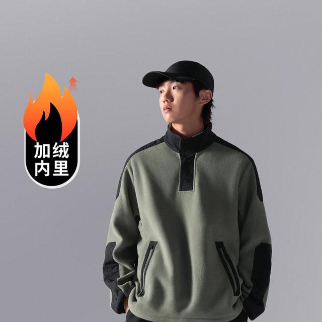 李宁 CF溯 男士户外保暖运动卫衣 AWDUD07