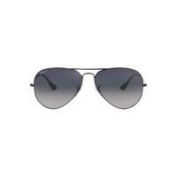 RayBan 雷朋太阳眼镜墨镜蛤蟆镜偏光开车墨镜0RB3025 枪色镜框蓝灰色渐变镜片 定制单拍不发,镜片需另拍】尺寸62