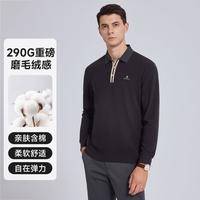 MONTAGUT/梦特娇 290G重磅&磨毛绒感 男士长袖Polo衫