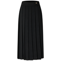 BCBGMAXAZRIA 【斜纹百褶裙】垂感不对称压褶叠摆A字半身裙25秋冬