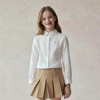 E-LAND KIDS 衣恋童装女童衬衫2025年秋季新品娃娃领刺绣长袖上衣