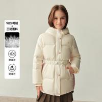 E-LAND KIDS 衣恋童装25年冬季新品女童连帽羽绒服韩版