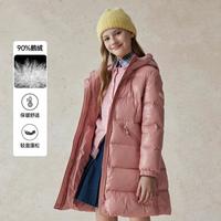 E-LAND KIDS 衣恋童装女童羽绒服25冬新品加厚长款连帽外套