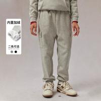 E-LAND KIDS 衣恋童装男童裤子秋冬学院风刺绣休闲卫裤跑步服