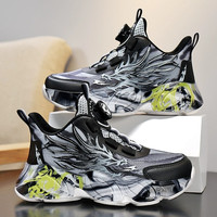 阿童木 儿童运动鞋2025秋冬男童鞋子皮面男孩中大童跑步加绒篮球鞋