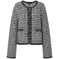 BCBGMAXAZRIA 【璀璨星河】轻奢质感饰边花纱小香风针织外套25秋冬