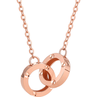 ZHOU LIU FU 周六福 环环相扣系列 C069216 环扣18K玫瑰金项链 40cm 0.85g