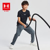 安德玛（Under Armour）儿童短袖童装T恤夏季凉感速干衣服男童透气舒适休闲上衣 黑色 1