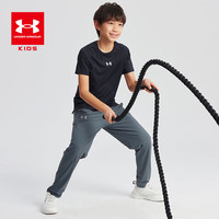 安德玛（Under Armour）儿童短袖童装T恤夏季凉感速干衣服男童透气舒适休闲上衣 黑色 1