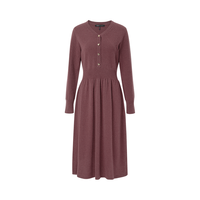 BCBGMAXAZRIA 【100%初剪羊毛】百搭金属扣饰V领收腰针织连衣裙25秋冬