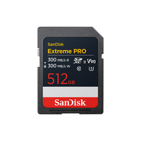 闪迪 512GB SD内存卡 V90 8K U3 C10 高速相机存储卡 读写速300MB/s IP68 6米防摔 影院级高清拍摄