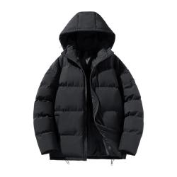 真维斯 连帽面包服 黑色 纯色 M