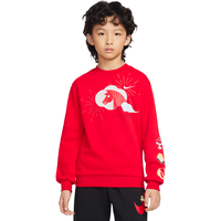 耐克(NIKE)马年限定脱缰系列大童新年红色圆领卫衣男女童NIKE IQ3931