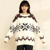 RPIN复古慵懒风中长款百搭毛衣男女款冬季韩系显瘦潮牌高级感毛衣