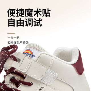 Dickies童鞋儿童雪地靴高帮板鞋加绒休闲鞋冬季保暖棉鞋男童女童运动鞋子 米红 四季款 28 脚长17.2-17.7cm