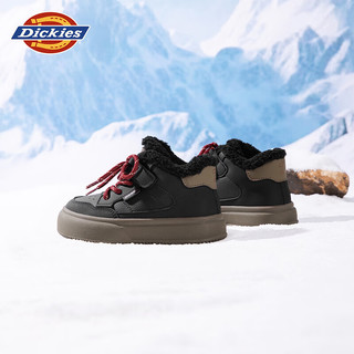 Dickies童鞋儿童雪地靴高帮板鞋加绒休闲鞋冬季保暖棉鞋男童女童运动鞋子 曜石黑 秋冬加绒 31 脚长19.0-19.5cm