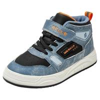 百丽童鞋儿童高帮板鞋男童软底防滑运动鞋秋季宝宝鞋时尚休闲鞋潮