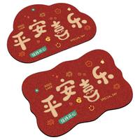 喜庆浴室地垫卫生间防滑垫吸水垫新年红色硅藻泥洗手间家用脚垫子