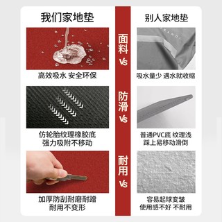 喜庆浴室地垫卫生间防滑垫吸水垫新年红色硅藻泥洗手间家用脚垫子 方形款-安排