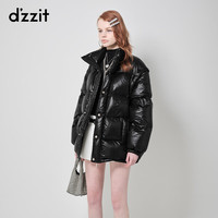 DZZIT地素拆卸袖羽绒服秋冬时尚通勤设计感小众女 黑色