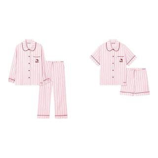 野兽派 Hello Kitty 天丝棉条纹家居服套装