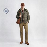 GANT 冬季男士宽松外套可拆卸连帽简约纯色休闲白鸭绒羽绒服