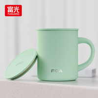 富光 316不锈钢保温杯420ml马克水杯子大容量办公泡茶咖啡男女士便携简约带盖 绿色