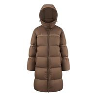 艾莱依长款鹅绒服泡芙软糯连帽韩版羽绒服女2023外套冬