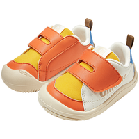 基诺浦2025秋季软底透气学步鞋婴儿机能鞋男女儿童宝宝鞋子GB2480 橘色_象牙白_太阳黄 19.5 120mm 适合脚长116-124mm