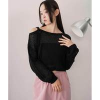 WEGO 女装 仿马海毛2WAY单肩针织衫 WE25AU