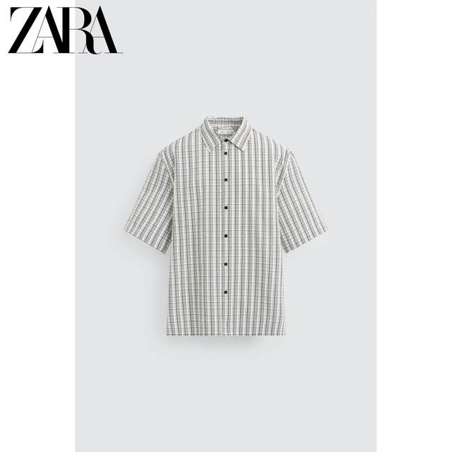 ZARA 男士宽松印花短袖衬衫 07380558027