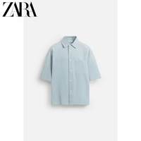 ZARA 男士棉质格子宽松翻领短袖衬衫 07446330044-37