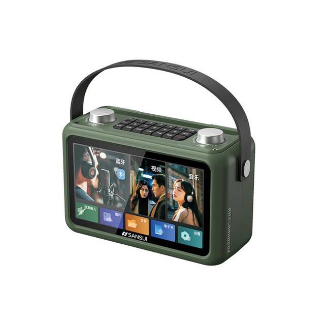 山水 F58家用户外蓝牙K歌音响家庭ktv家用唱歌音箱户外可视K歌音响歌词显示 绿色