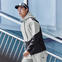 斯凯奇【亲肤保暖】冬季男士外套梭织连帽外套休闲百搭 紫灰色/0006 2XL