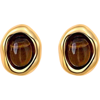 KRISTEN JUDI 咖啡豆虎眼石耳环