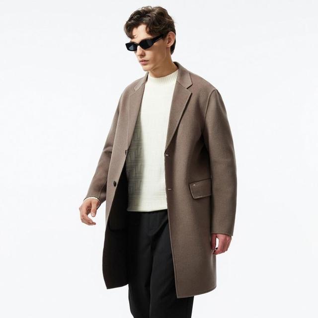 J.Lindeberg 金·林德伯格 秋冬自然弹力舒适温暖绵羊毛毛呢大衣外套男