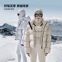 高梵【卢昱晓同款】黑金鹅绒服机能先锋5.0四格短泡芙加厚女士服 机能黑色 S