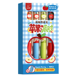 咔巴熊 热可擦按动中性笔 4支装 0.5mm 黑色